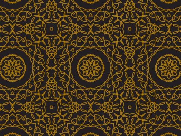 Elevating Design with Pattern Gold Floral Ornament Line Motifs