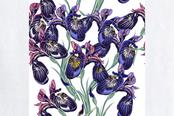Elevating Visual Identity: The Strategic Value of Floral Vector Pattern with Iris Flowers in Modern Design