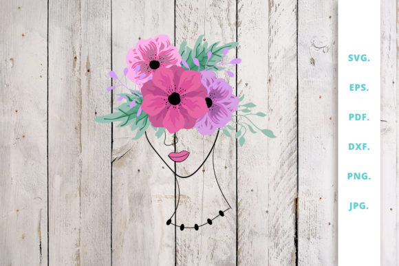 Evaluating Floral Girl: A Versatile Vector Asset for Print, Digital Design, and Crafting