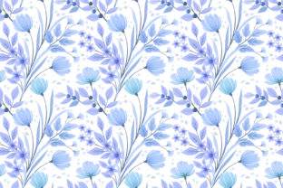 Evaluating Floral Pattern on Blue Background for Professional Design Projects