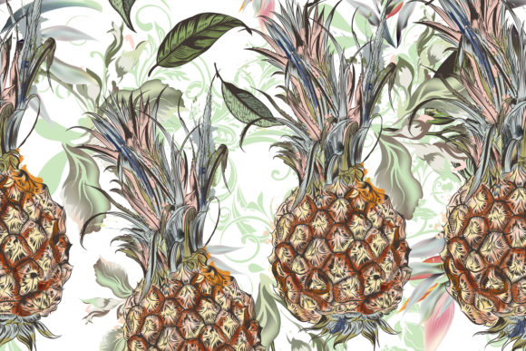 Evaluating the Floral Pattern with Flowers Pineapple Vector Asset