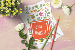 Floral Greeting Cards Templates MS Word: Editable Designs