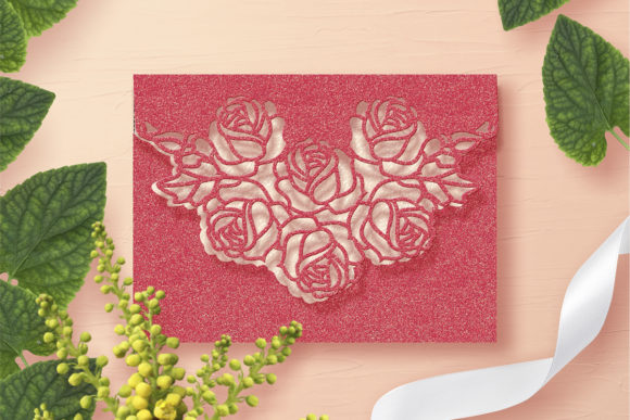 Floral Pocket Wedding Invitation: Crafting Elegant Stationery with Digital Vector Files