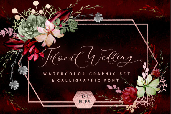 Rustic Floral Graphic Font: Elegant Wedding Design Assets
