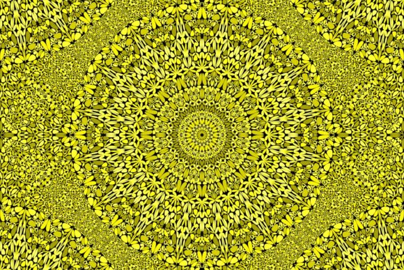 Yellow Seamless Floral Mandala Pattern for Design